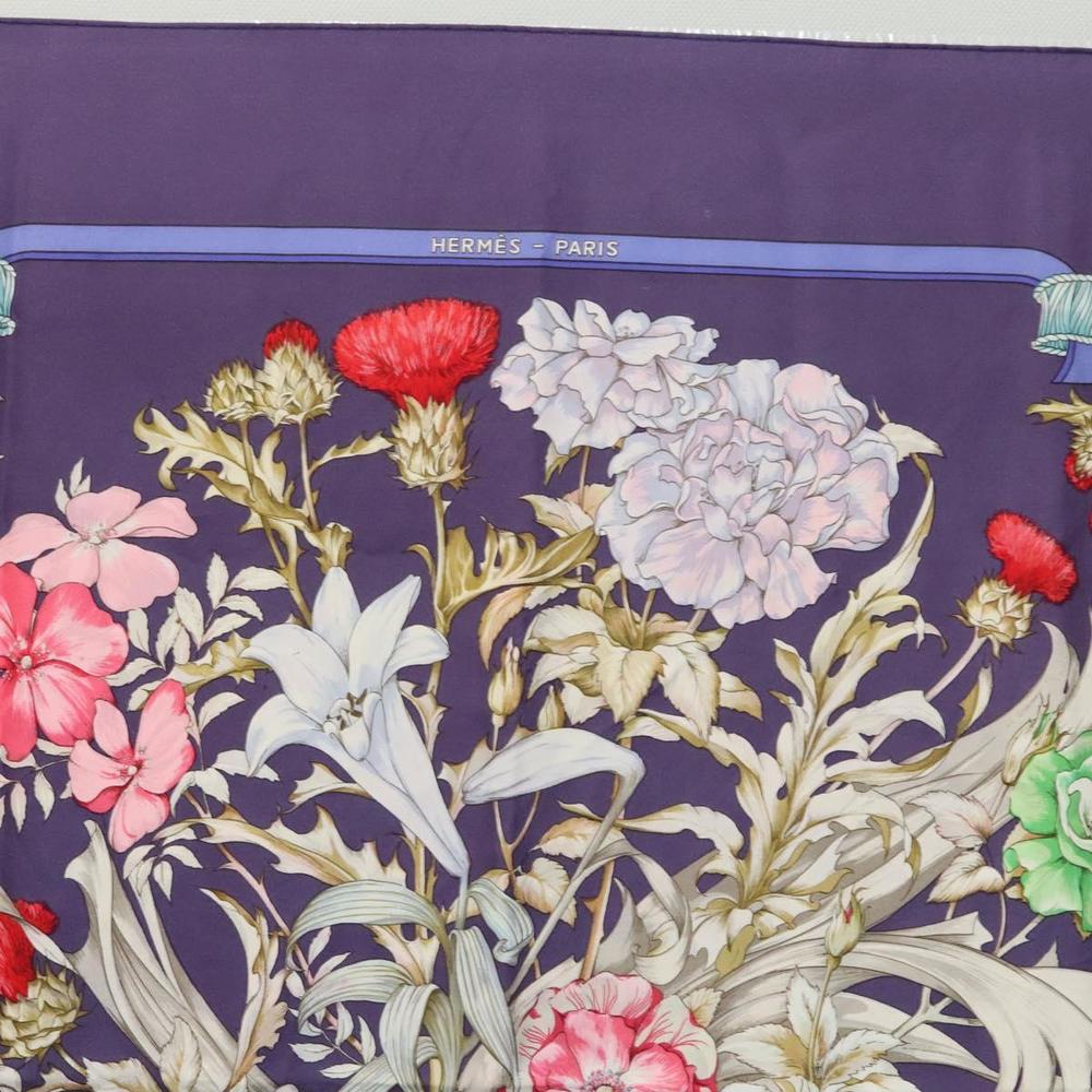 HERMES Carre 90 Scarf ""REGINA"" Silk Purple Auth bs24064 - Picture 3 of 15